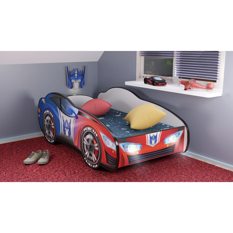 Detská auto posteľ Top Beds Racing Car Hero - Prime Car LED 140cm x 70cm - 5cm